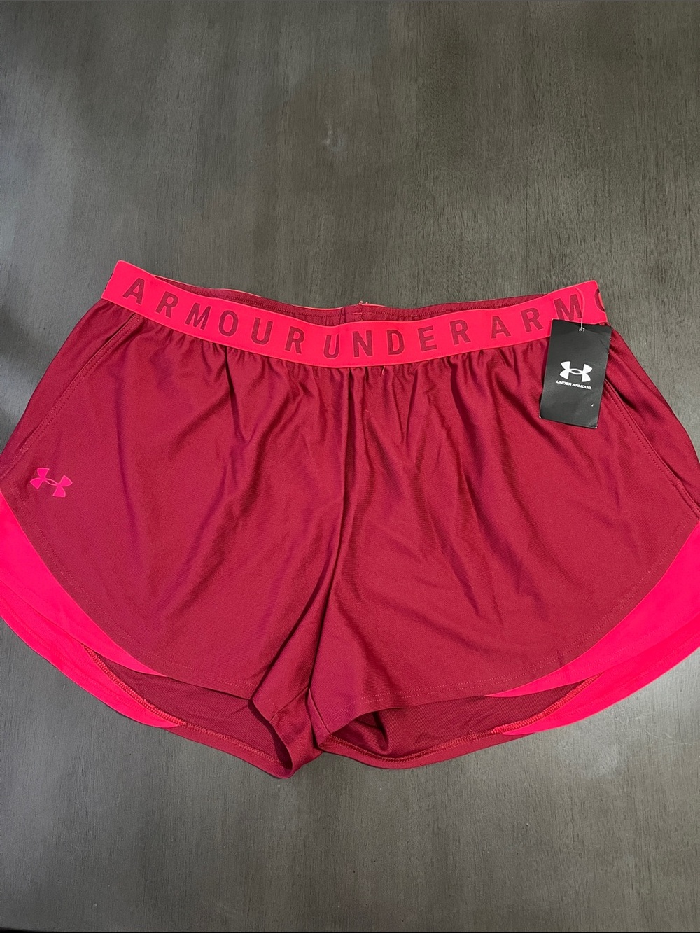 Under Armour Women’s Two-Tone Athletic Shorts XXL heat gear pull on pockets